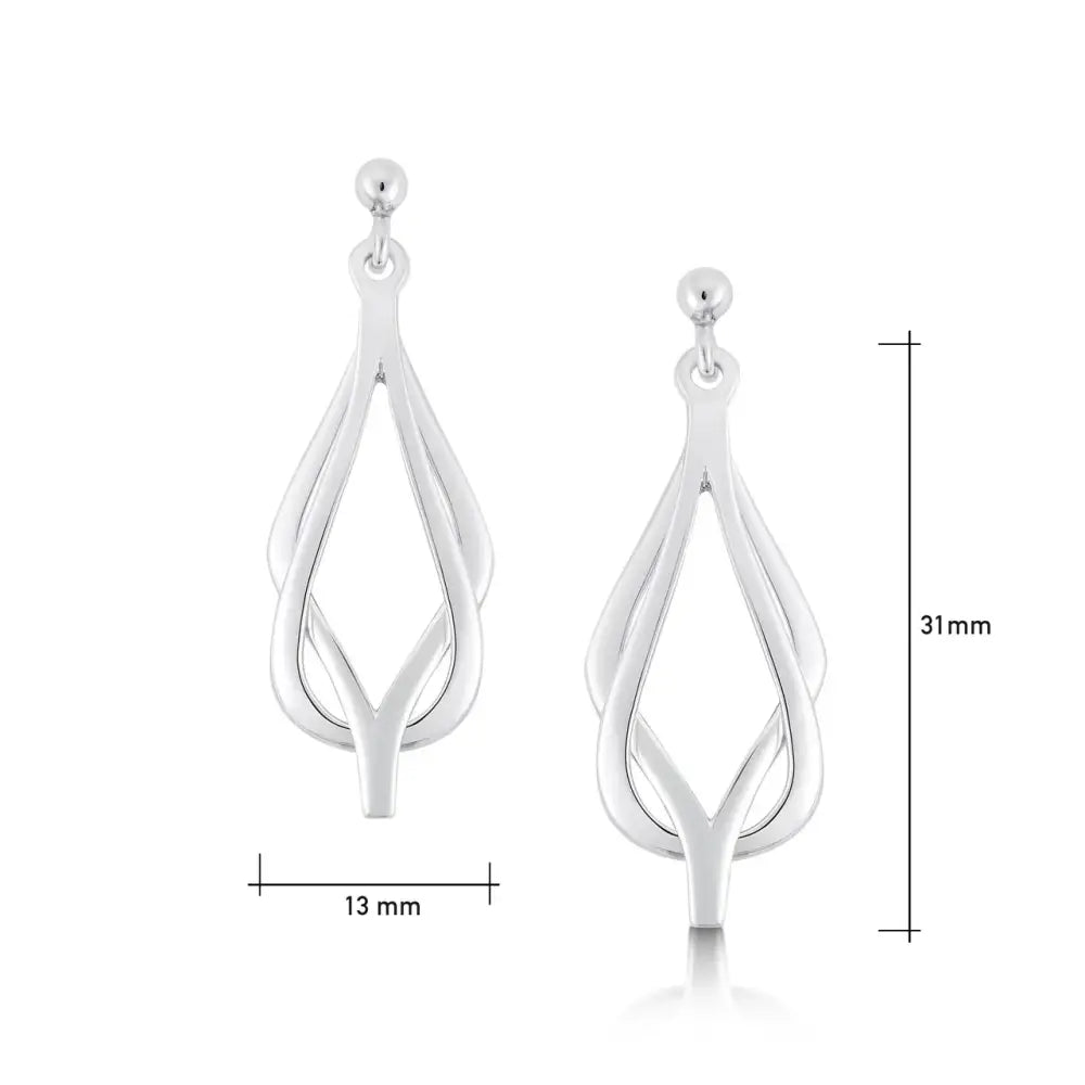 Reef Knot Drop Earrings - Scottish Jewelry