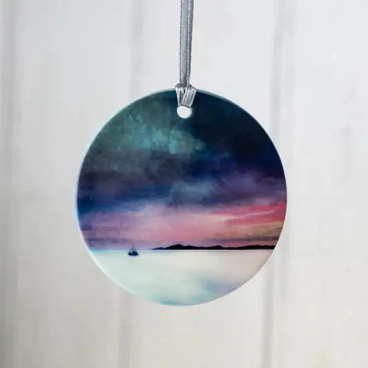 Scottish Art Porcelain Ornament - Fishing the Little Minch