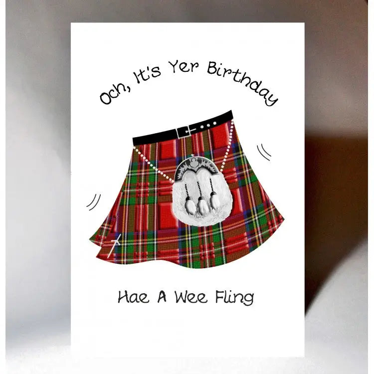 Scottish Kilt Birthday Card - Greeting & Note Cards