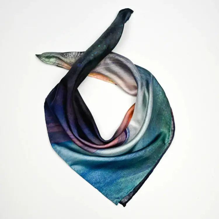 Silk Scarf - Fishing The Little Minch - Large 35’’ x - Scarves