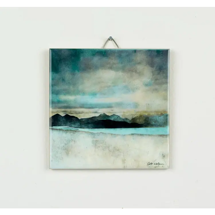 Skye from the Bealach Na Ba Applecross Ceramic Tile - Scottish Home