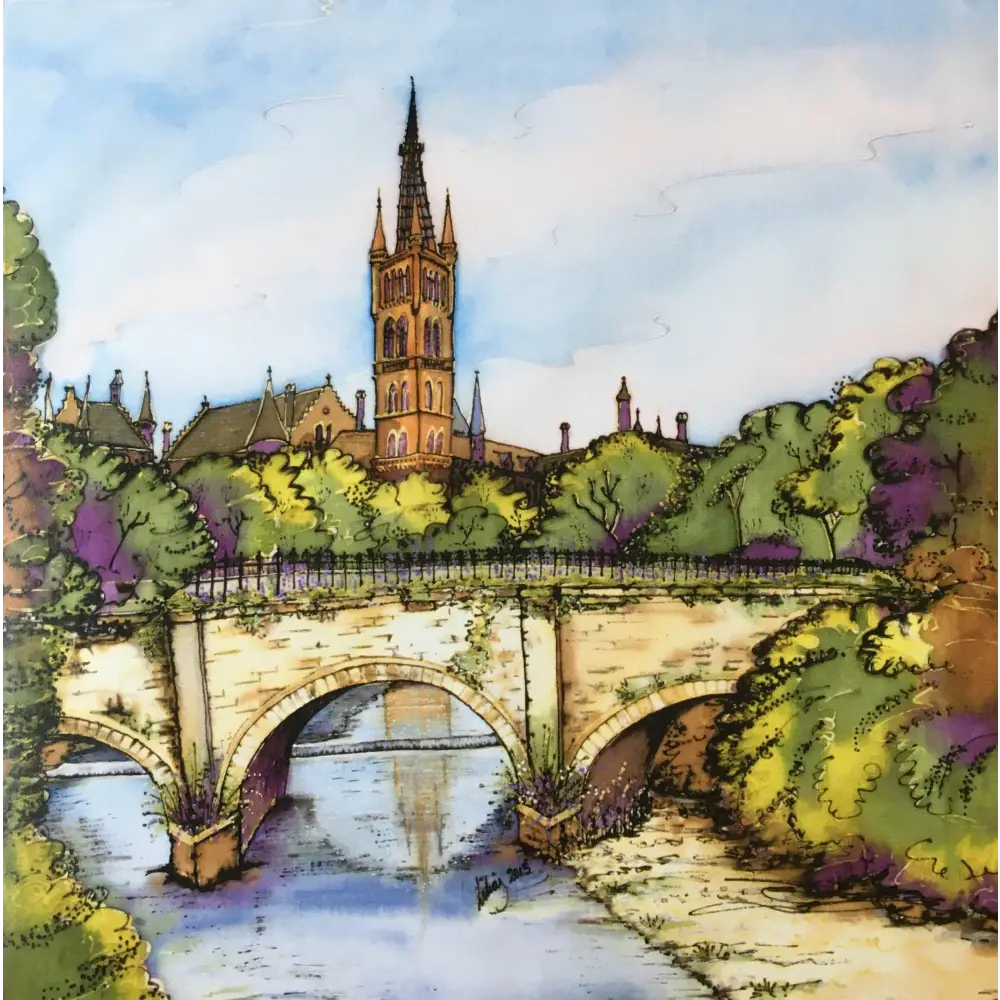 The Snowbridge & River Kelvin Glasgow Card - Scottish Art
