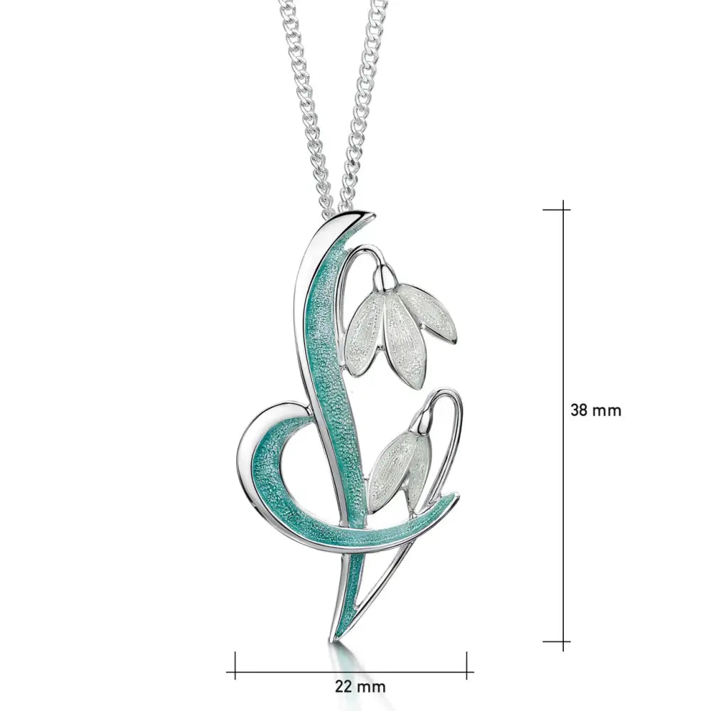 Snowdrop Sterling Silver Necklace - Scottish Jewelry
