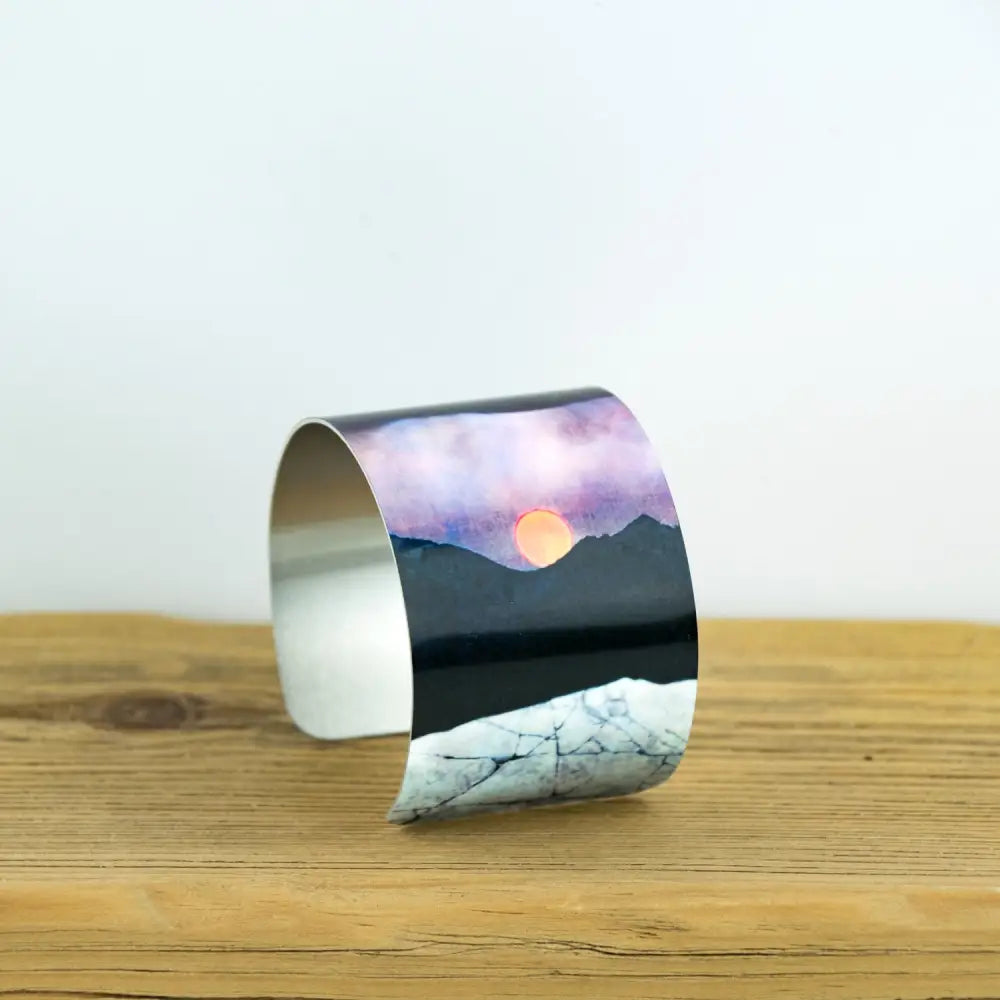 Strawberry Moonrise Cuff Bangle - Scottish Jewelry