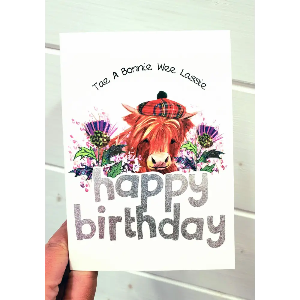 Tae A Bonnie Wee Lassie Card - Greeting & Note Cards