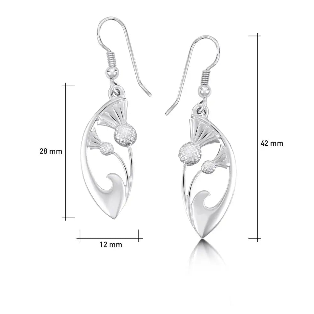 Thistle Drop Earrings - Scottish Jewelry
