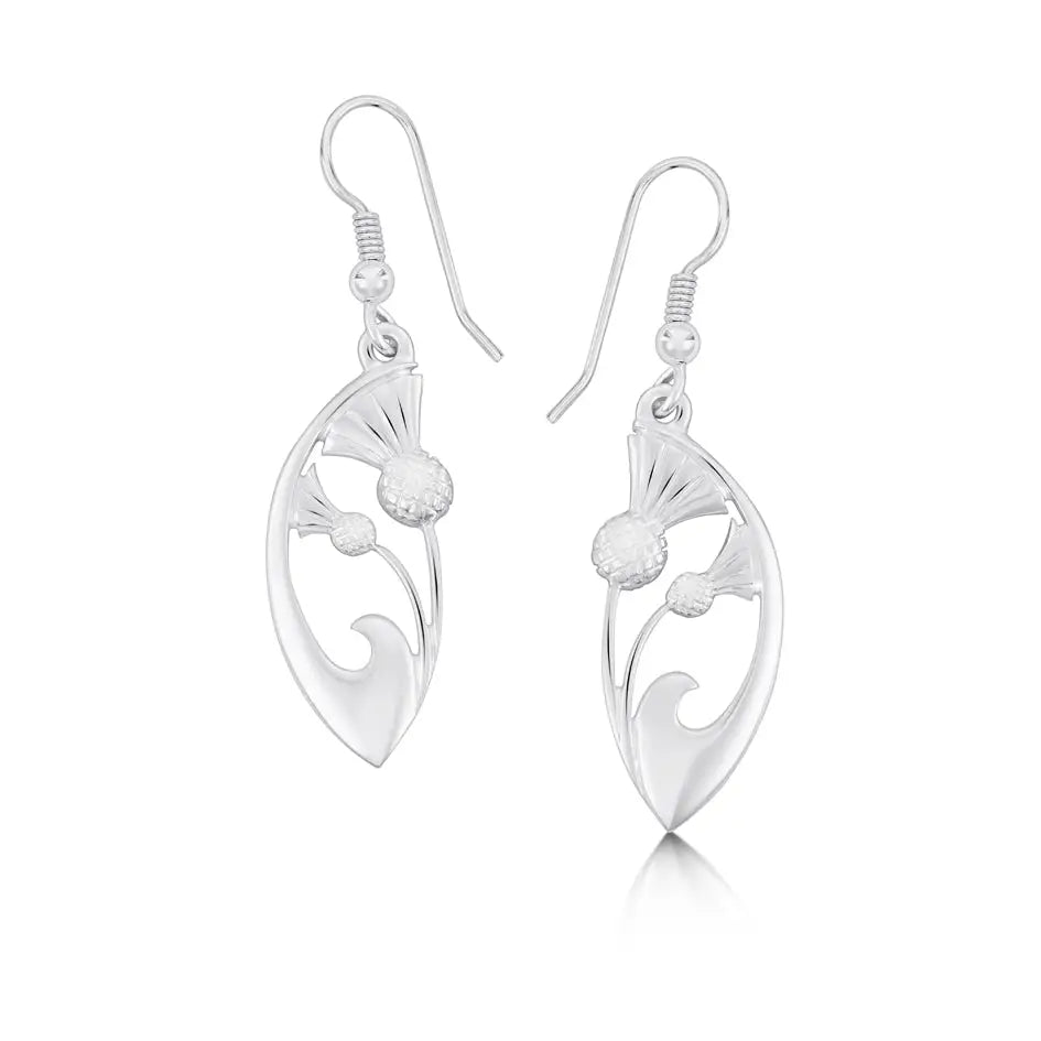 Thistle Drop Earrings - Scottish Jewelry