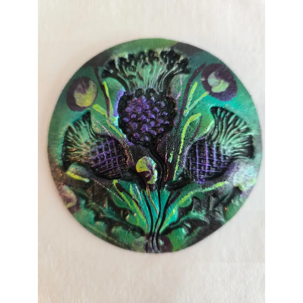 Thistle Wrap Pins - Greens with Purple - Cosy Essentials