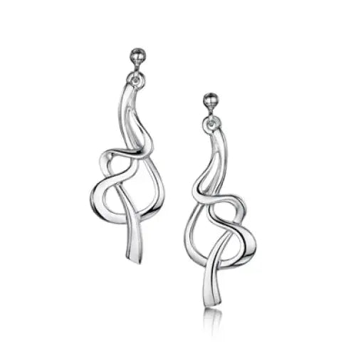 Tidal Silver Drop Dress Earrings - Scottish Jewelry