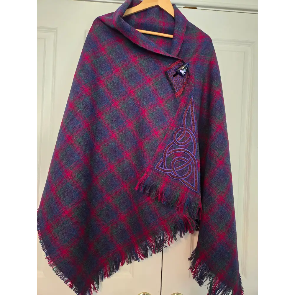 The Tweed Buttoned Wrap - Multi Color - Cosy Essentials