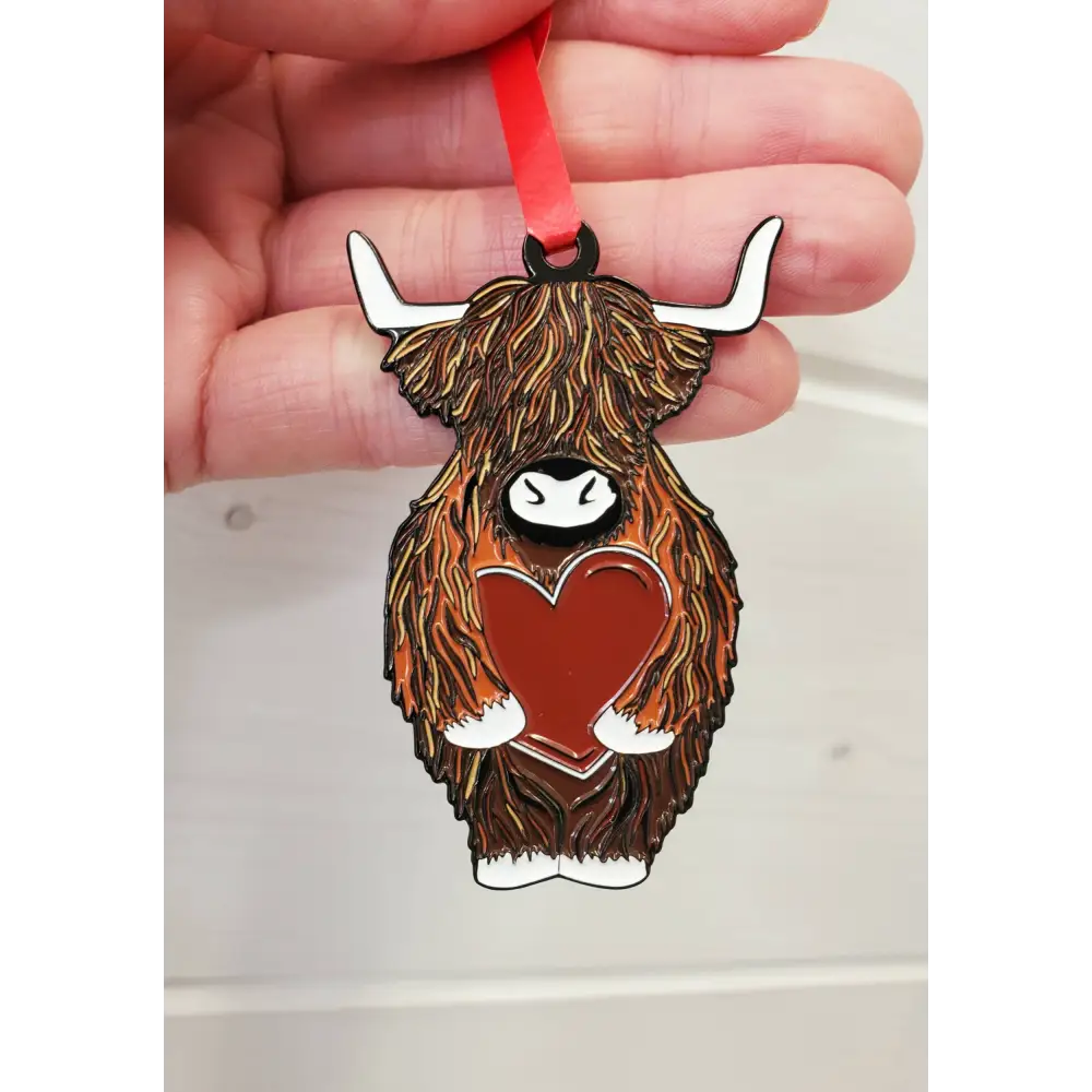 A Wee Pocket Keepsake Charm Highland Coo Card - Greeting & Note Cards