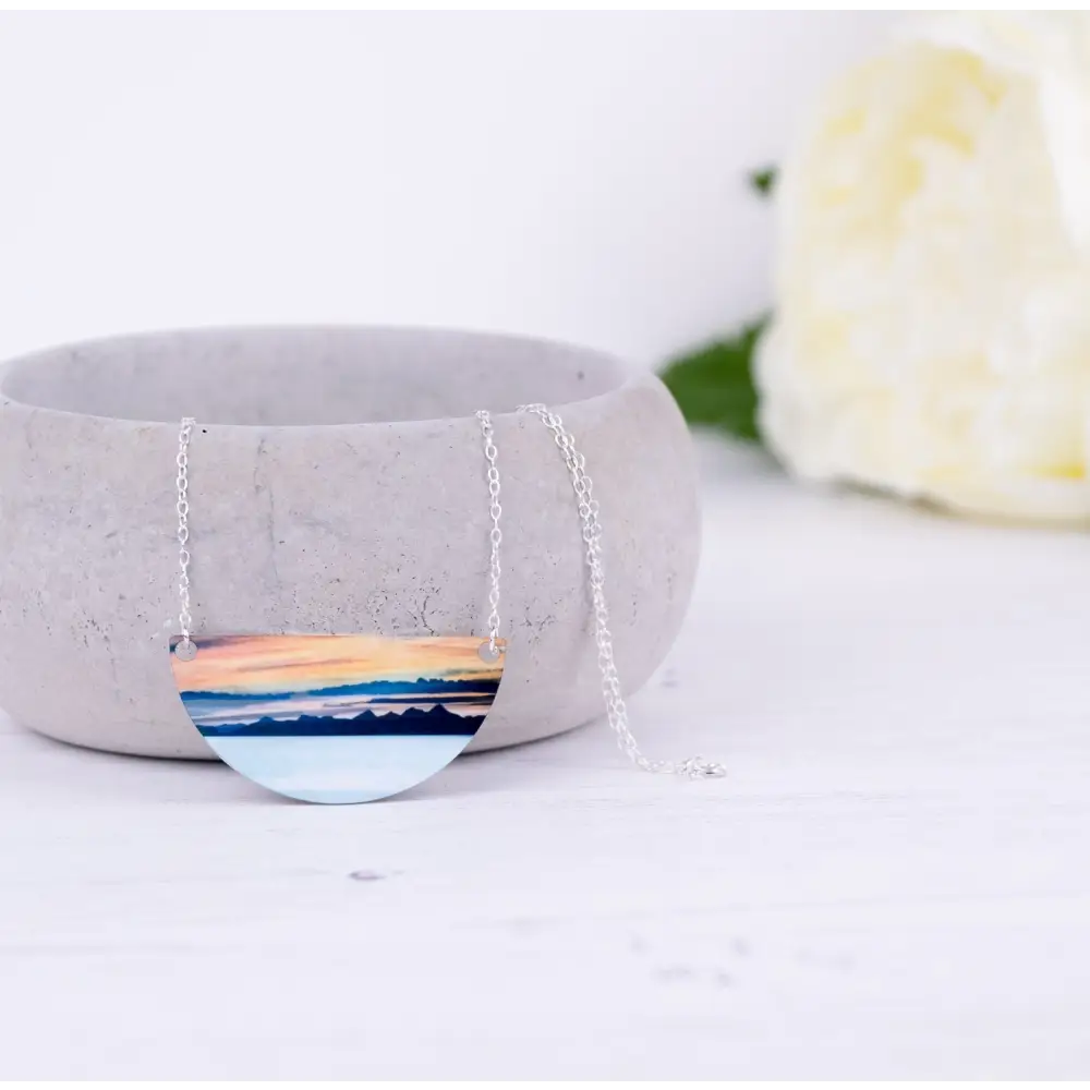 Western Isles from Trotternish Silver Necklace - Scottish Jewelry