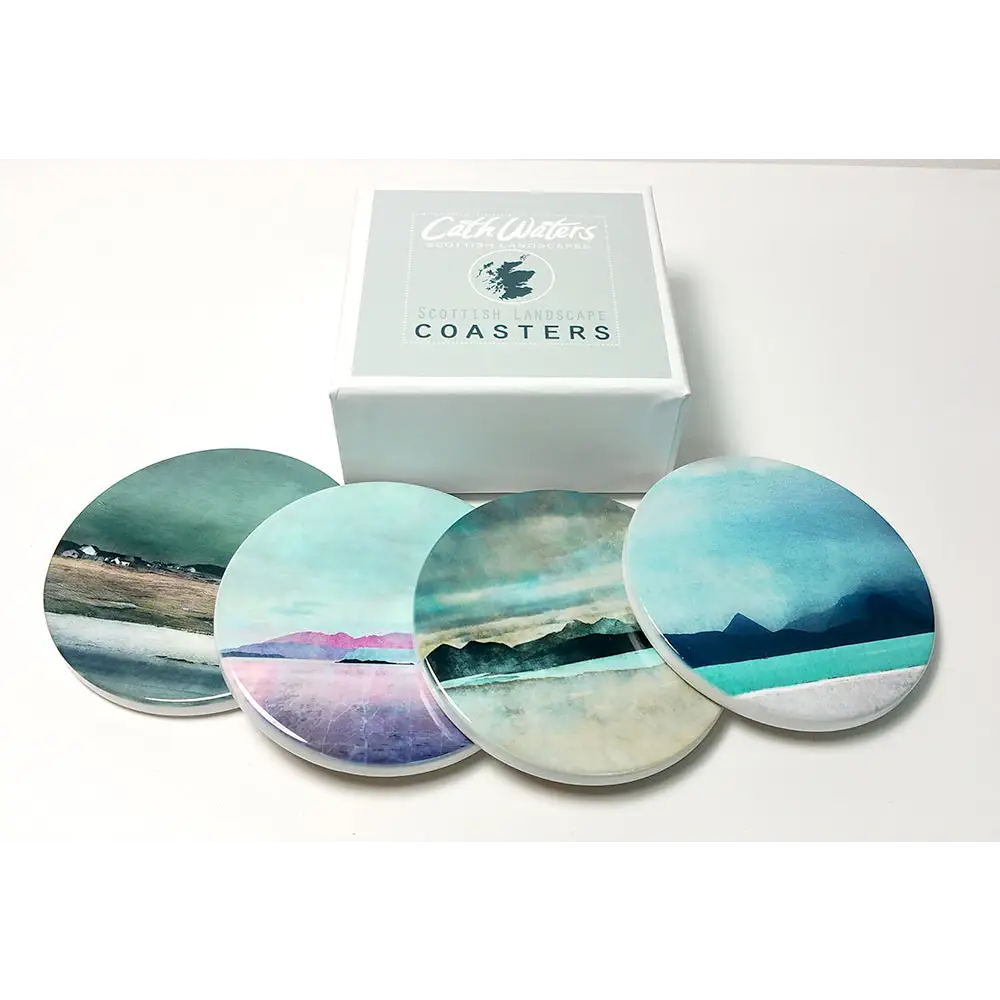 Winter Luskentyre Ceramic Coaster - Scottish Home