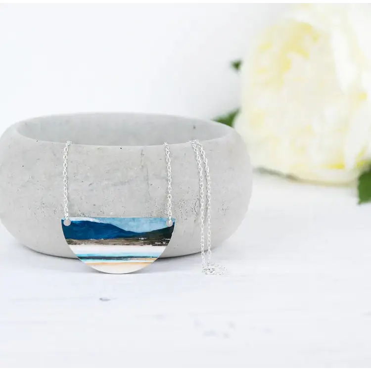 Winter Luskentyre Isle of Harris Silver Necklace - Scottish Jewelry