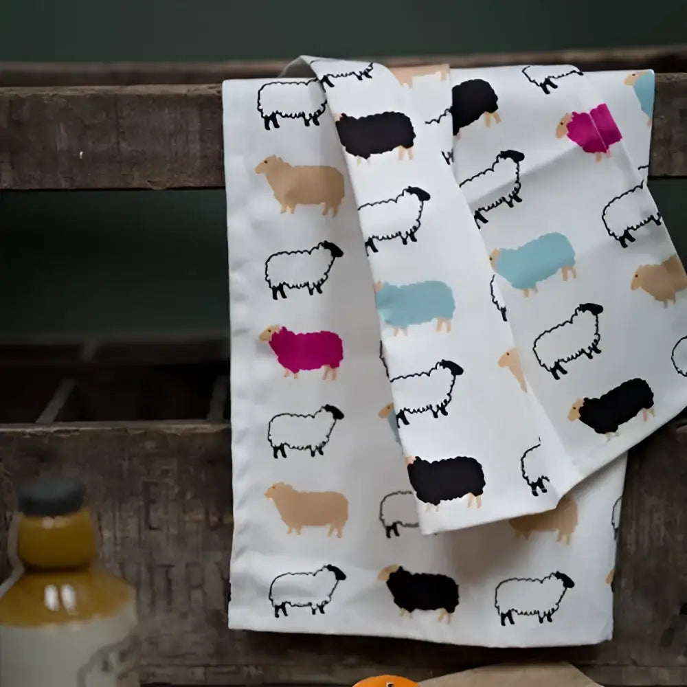 Woolly Ewe Tea Towel - Scottish Home
