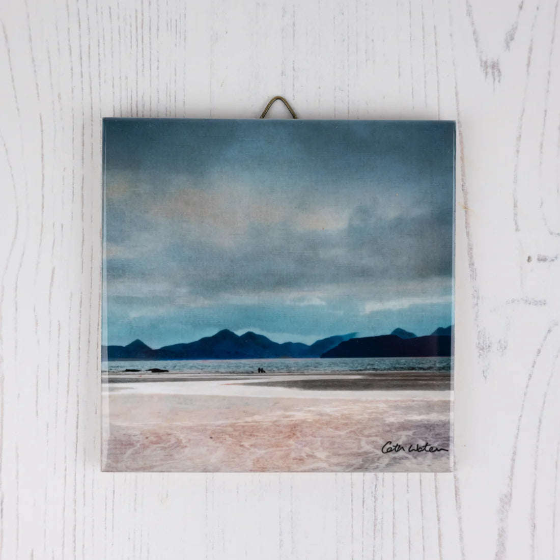 Ceramic Tile 'A walk on the beack' Skye from Applecross