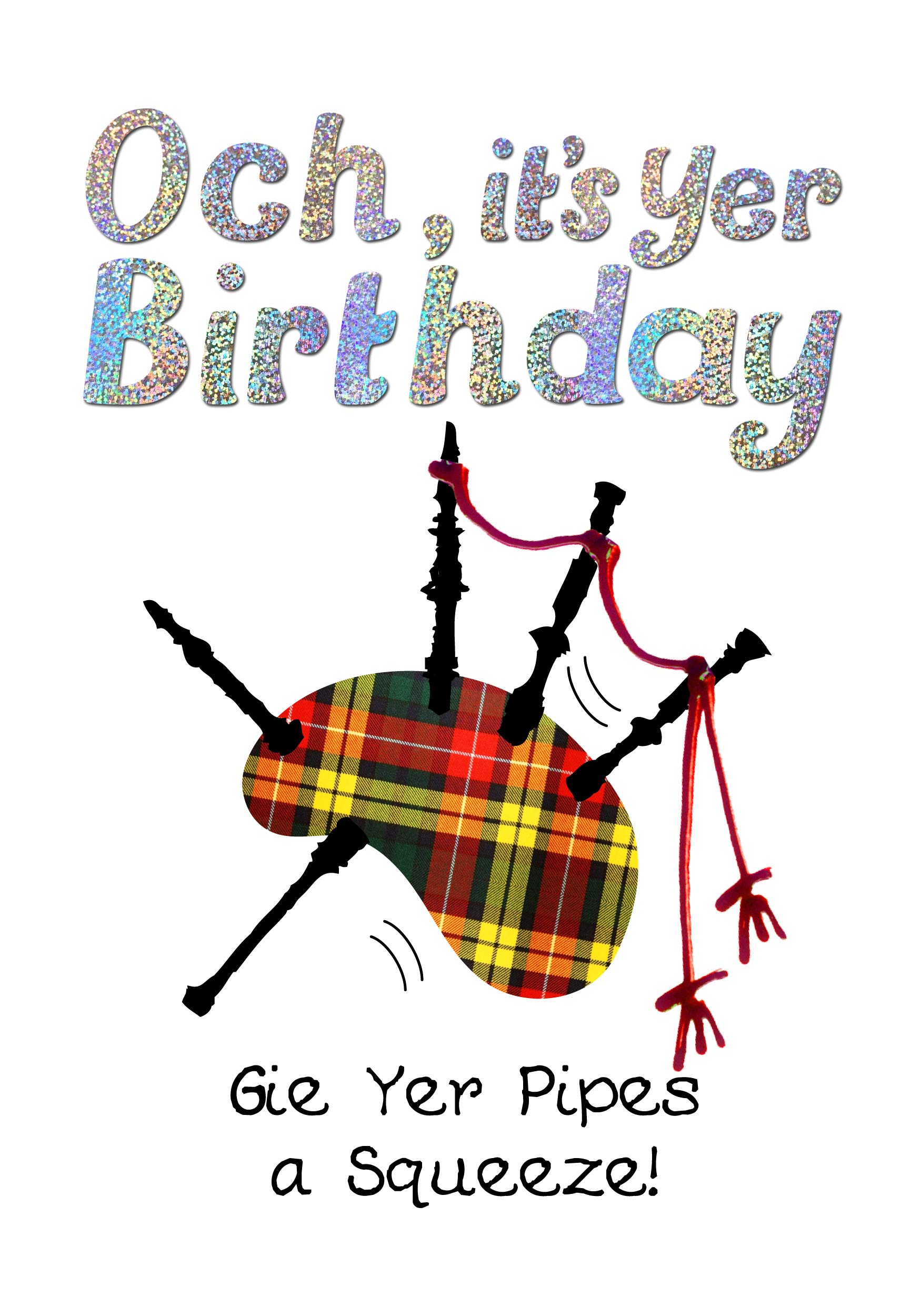 Scottish Pipes Birthday Card