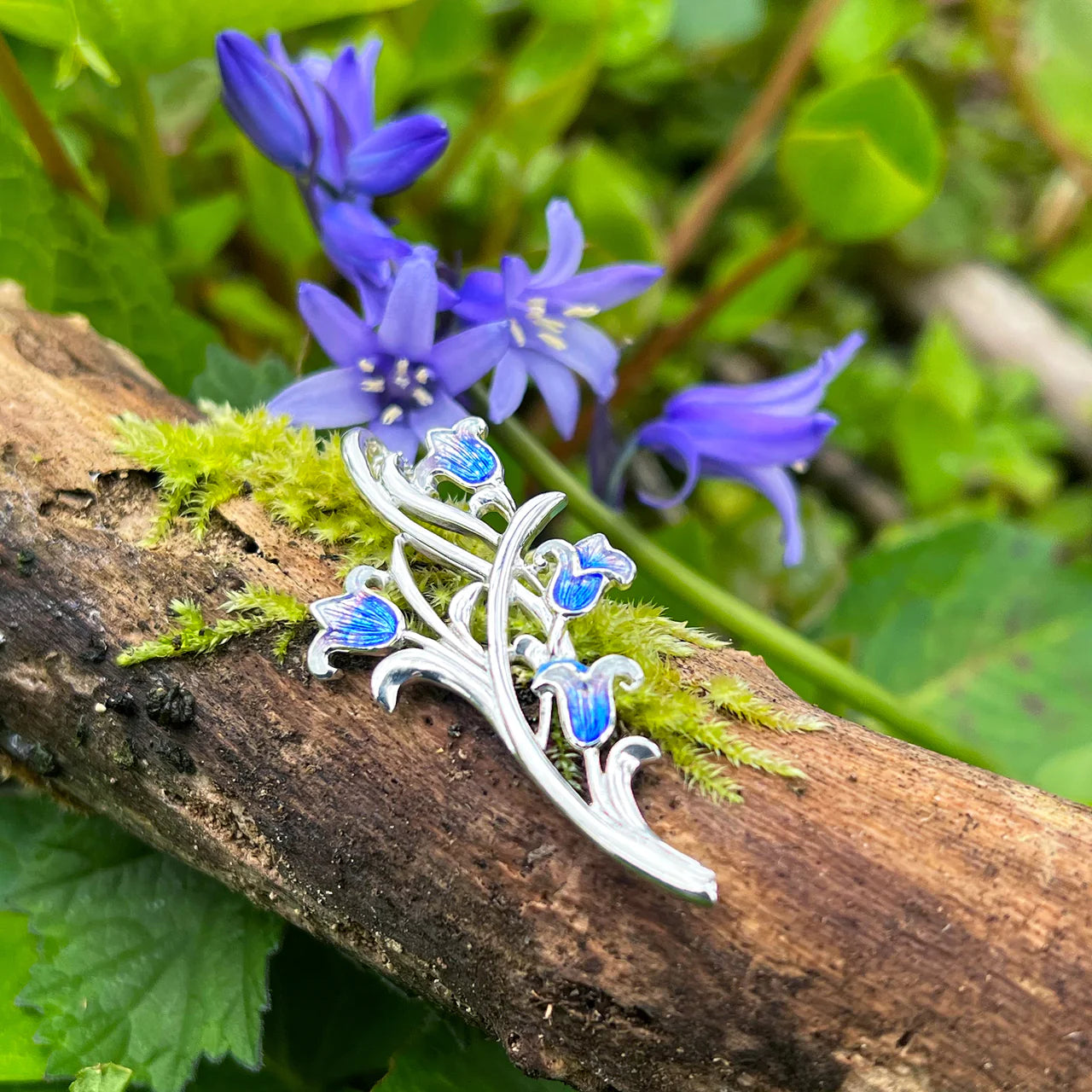Bluebell 4 Flower Necklace by Sheila Fleet