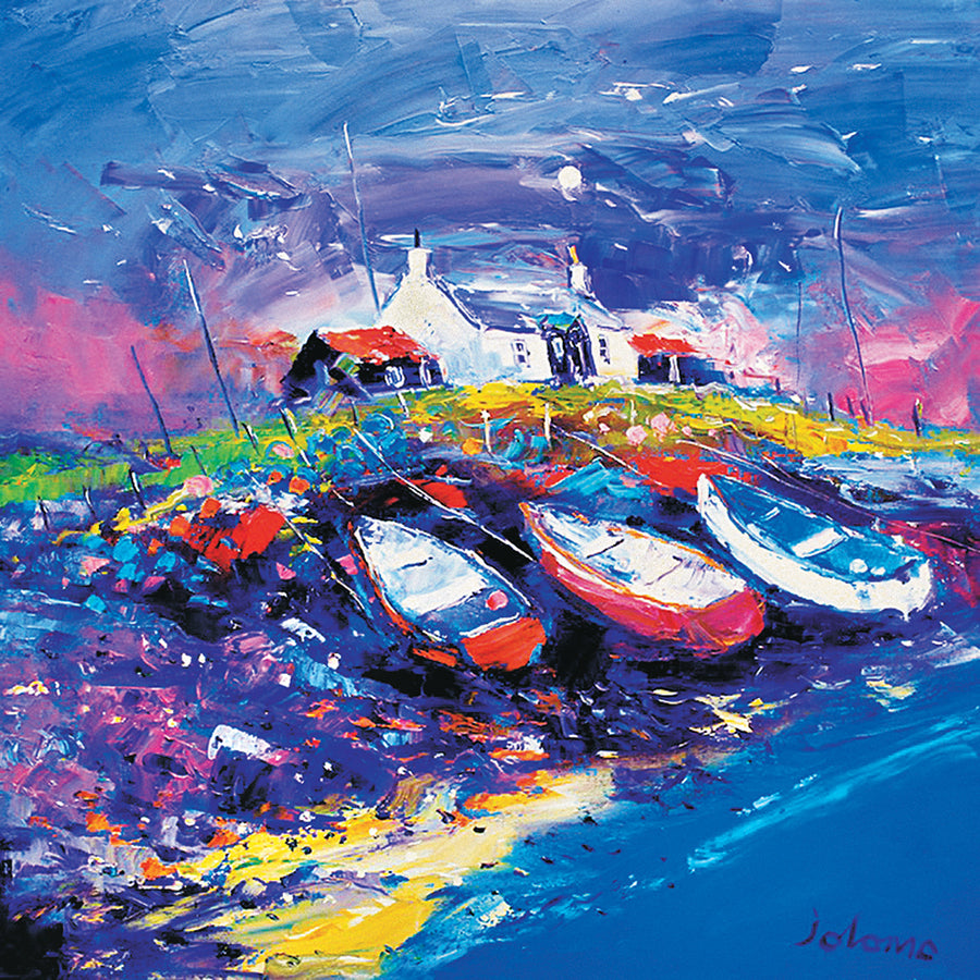 Boats on The Shore, South Uist Card