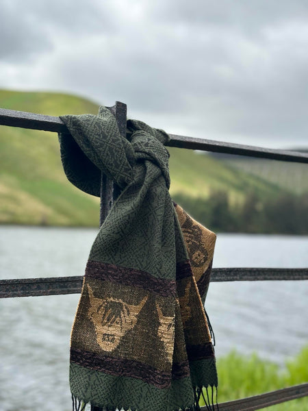 Celtic Alba Highland Cow Scarf