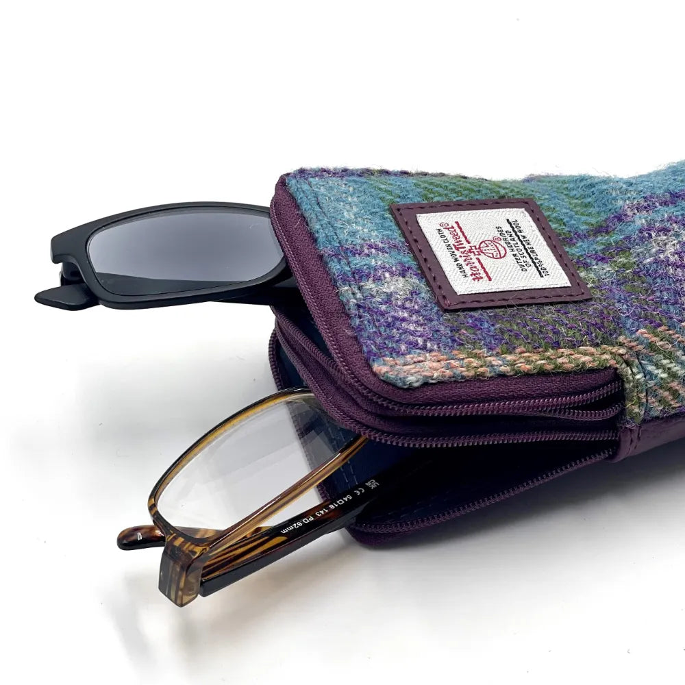 Double Glasses Sleeve in Harris Tweed