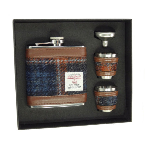 Harris Tweed Hip Flask Gift Set