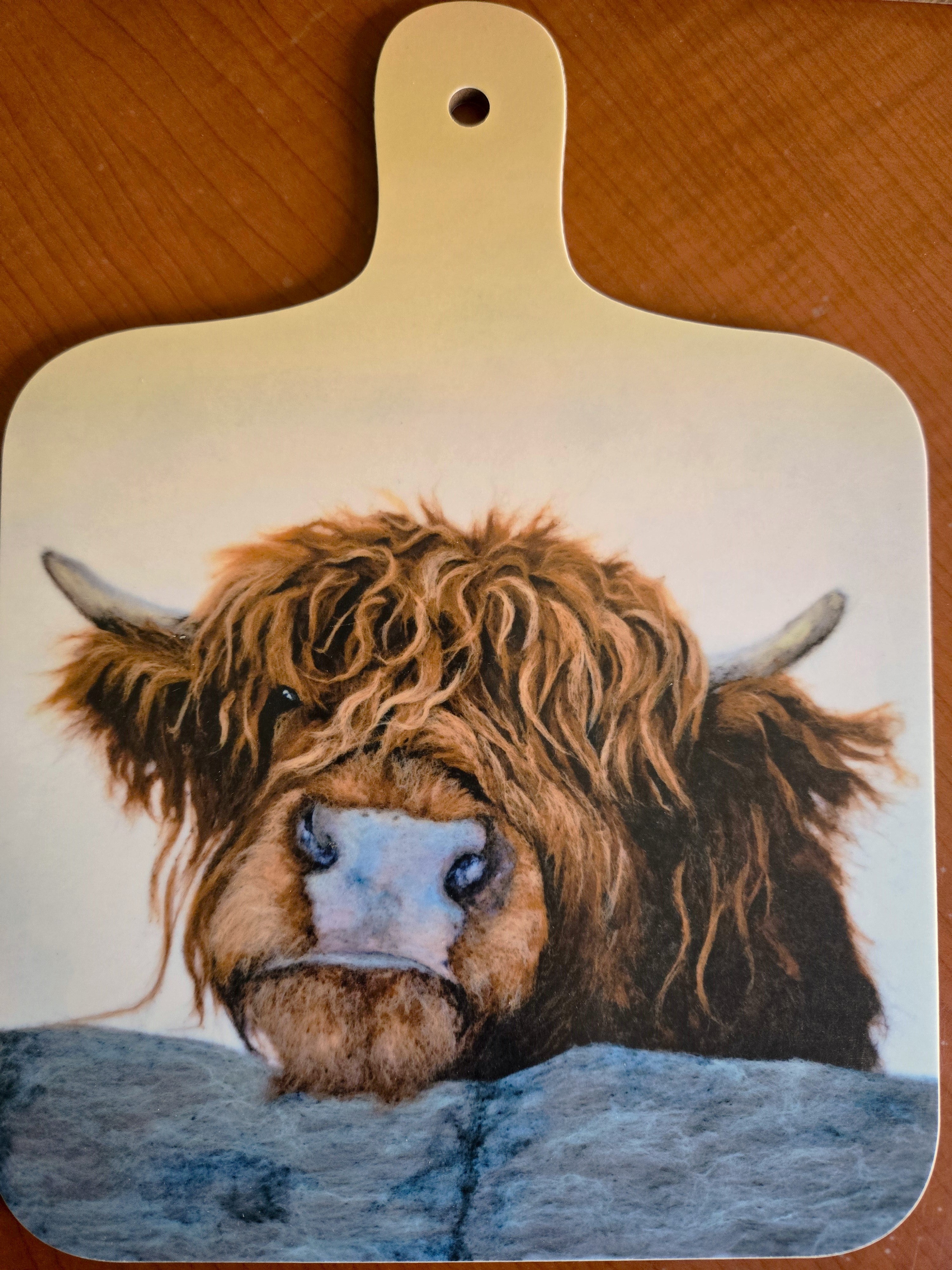 'Hey Pal' Highland Cow Mini Cutting Board
