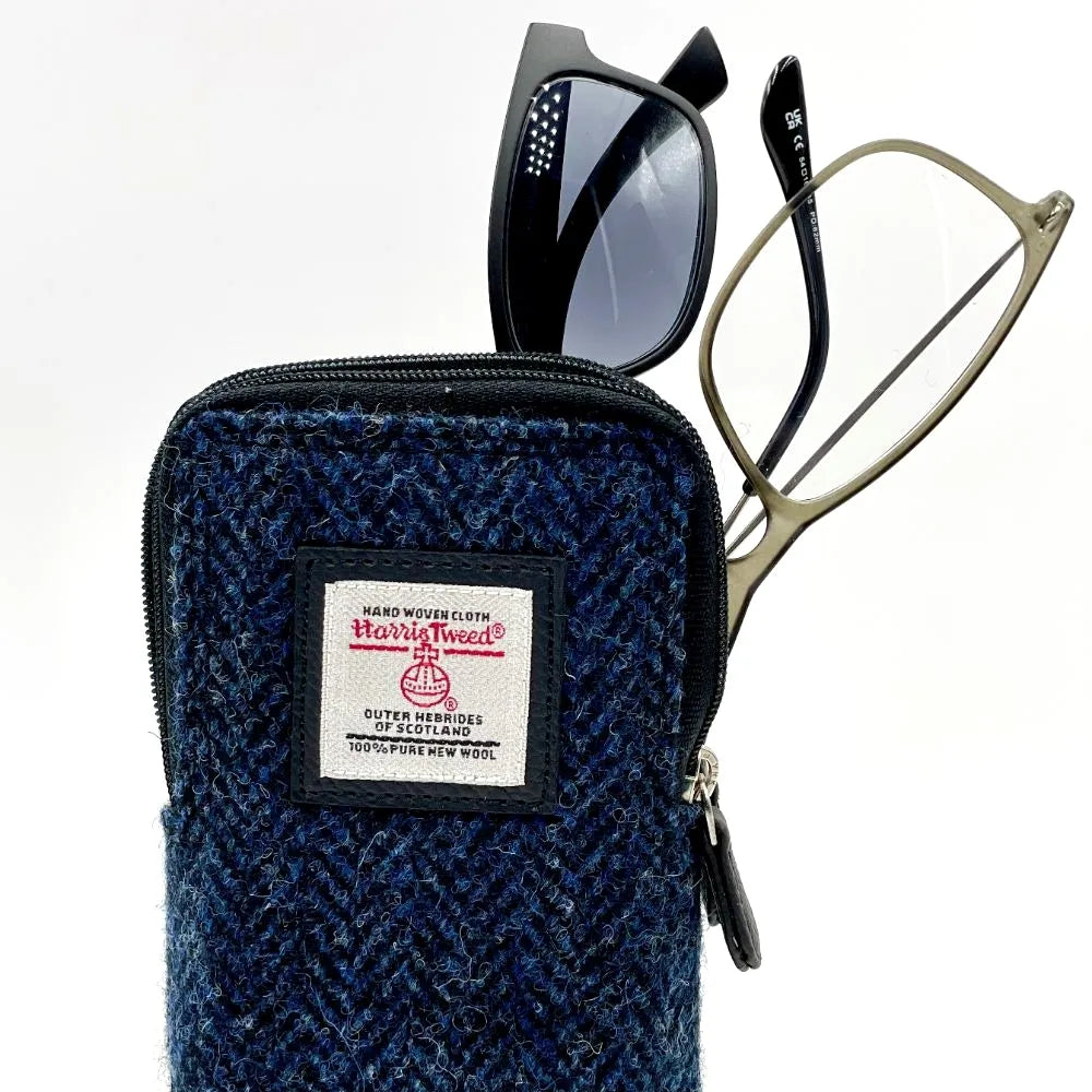 Double Glasses Sleeve in Harris Tweed