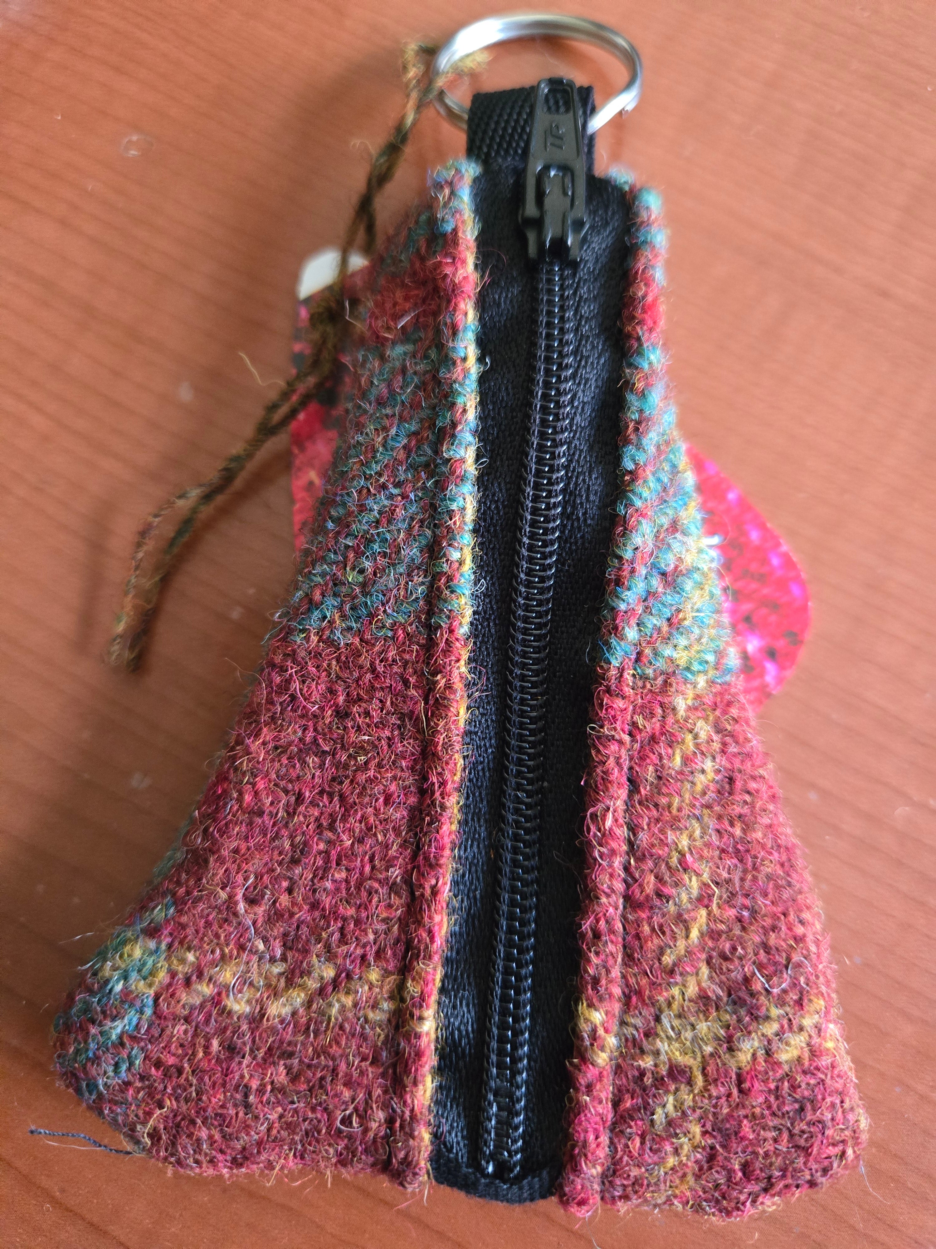 Key Ring Purse in Tartan Harris Tweed