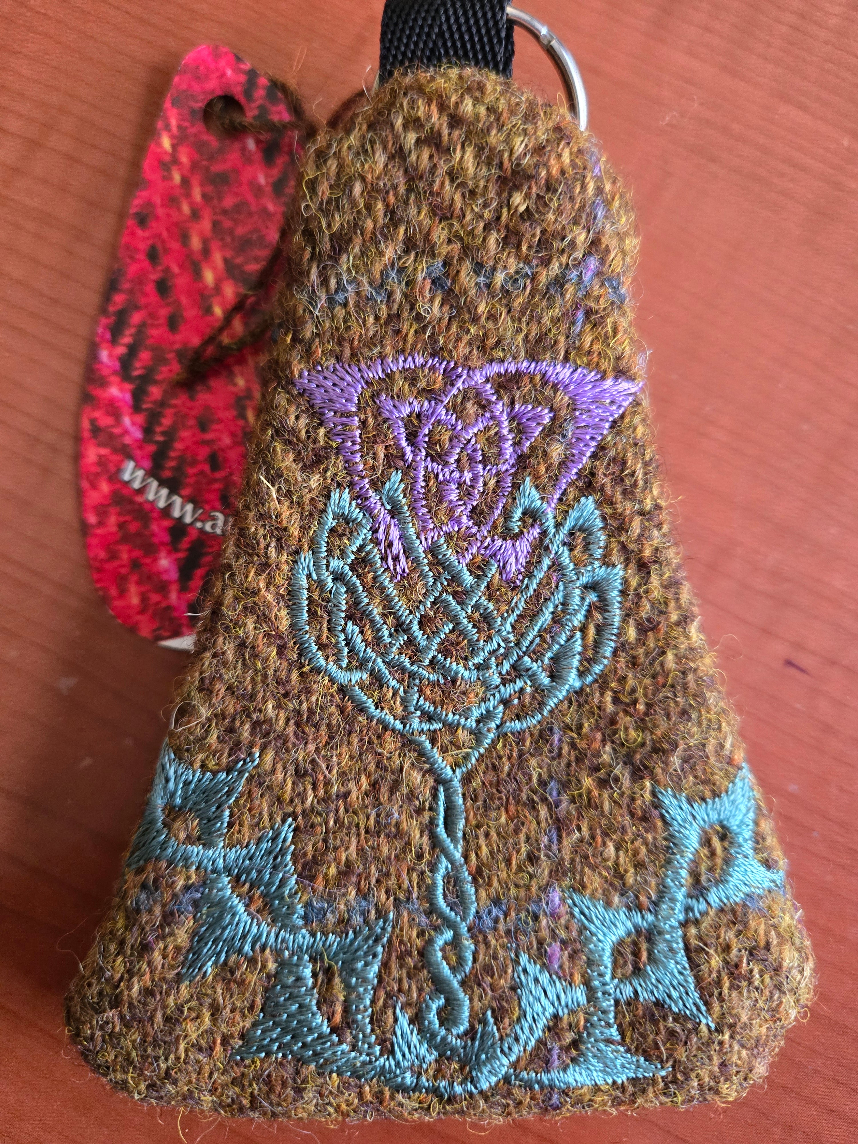 Key Ring Thistle Purse in Harris Tweed