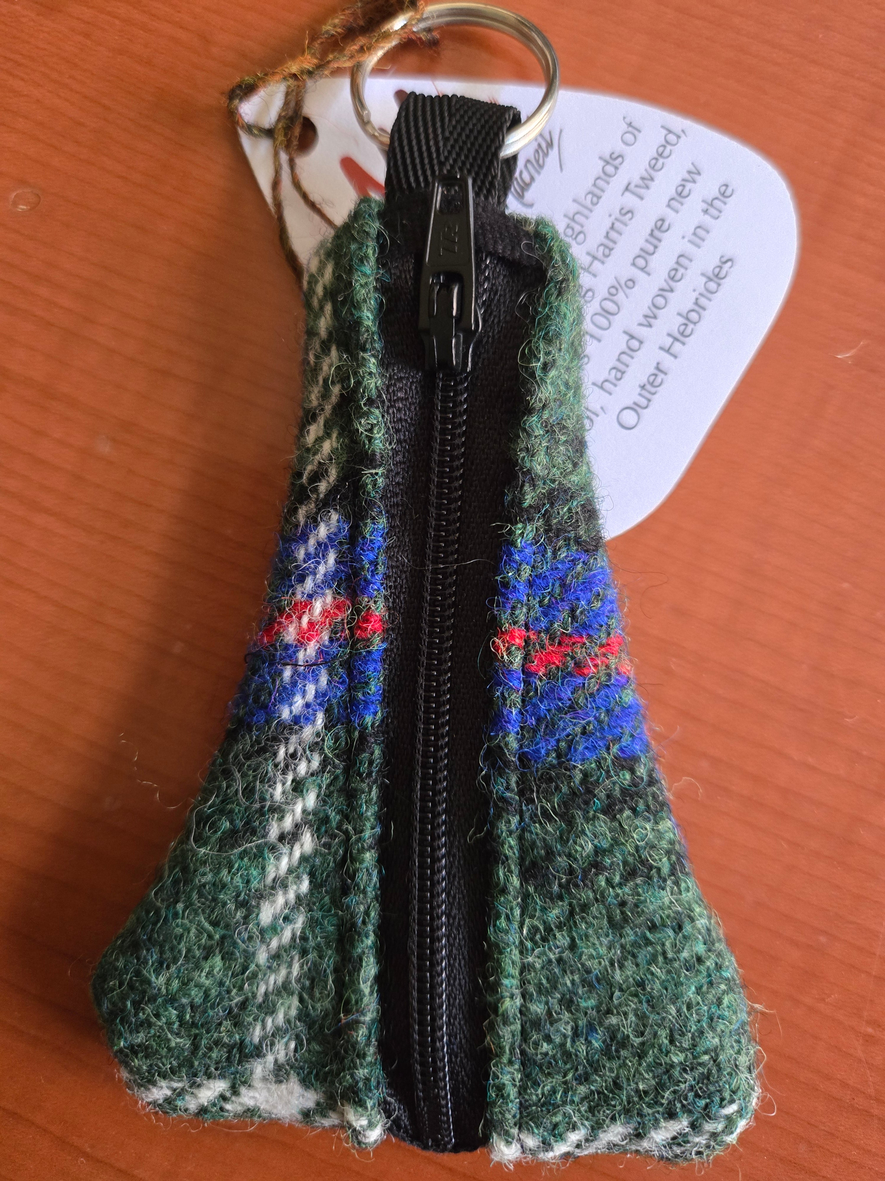 Key Ring Purse in Tartan Harris Tweed