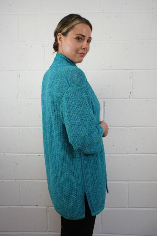 Long Crail Cardigan in Atlantic