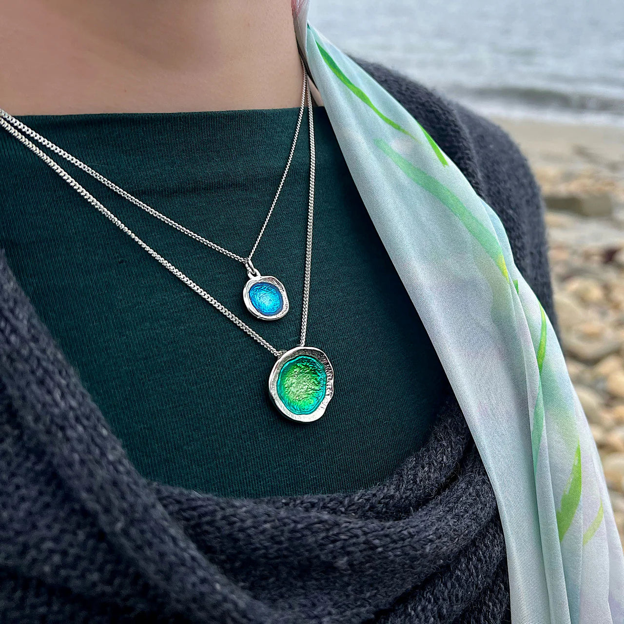 Lunar Necklace in Spring Green