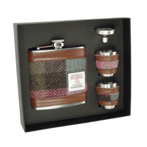 Harris Tweed Hip Flask Gift Set