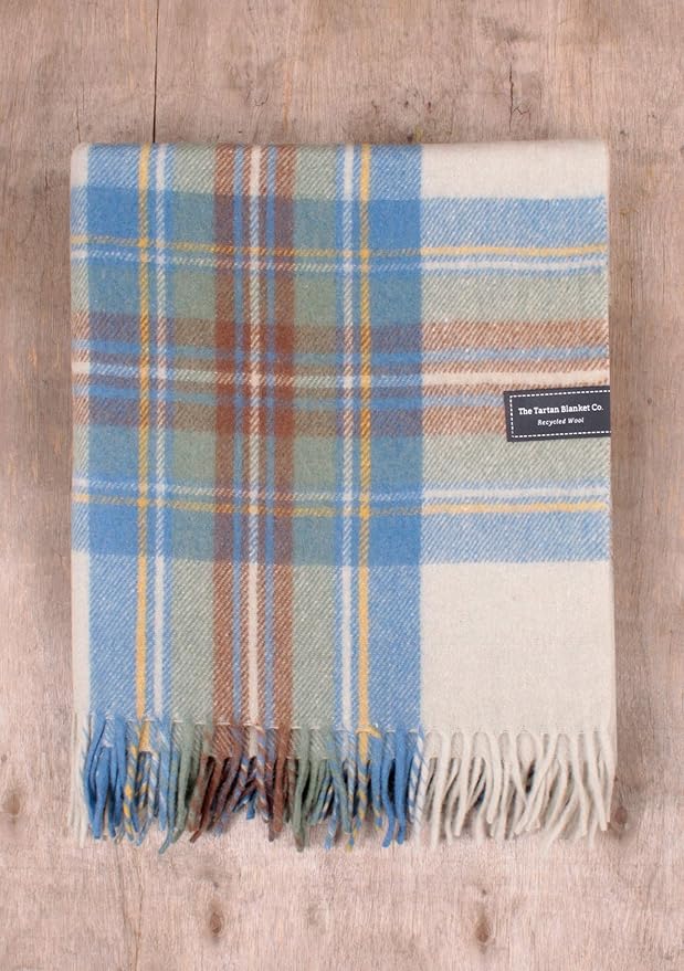 Picnic Blanket in Stewart Muted Blue Tartan