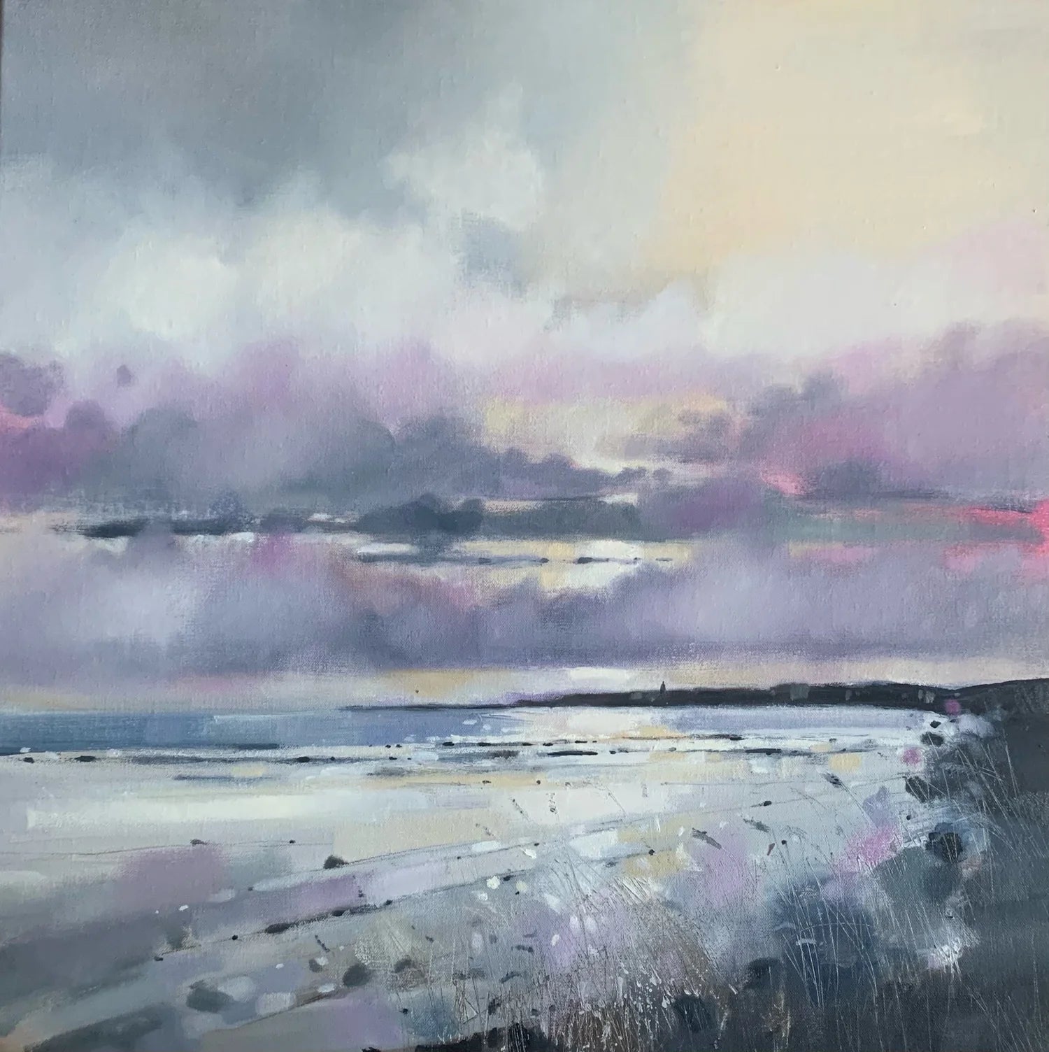 'Sunrise, West Sands, St Andrews' Framed Ceramic Tile