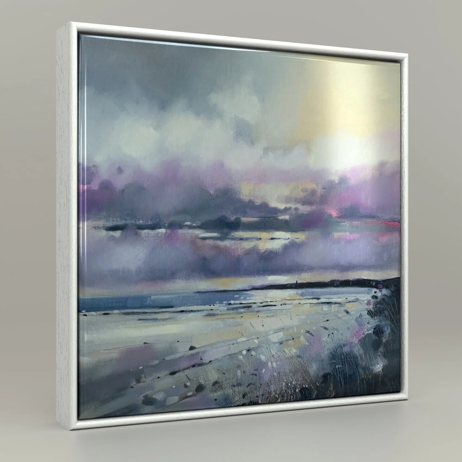 'Sunrise, West Sands, St Andrews' Framed Ceramic Tile