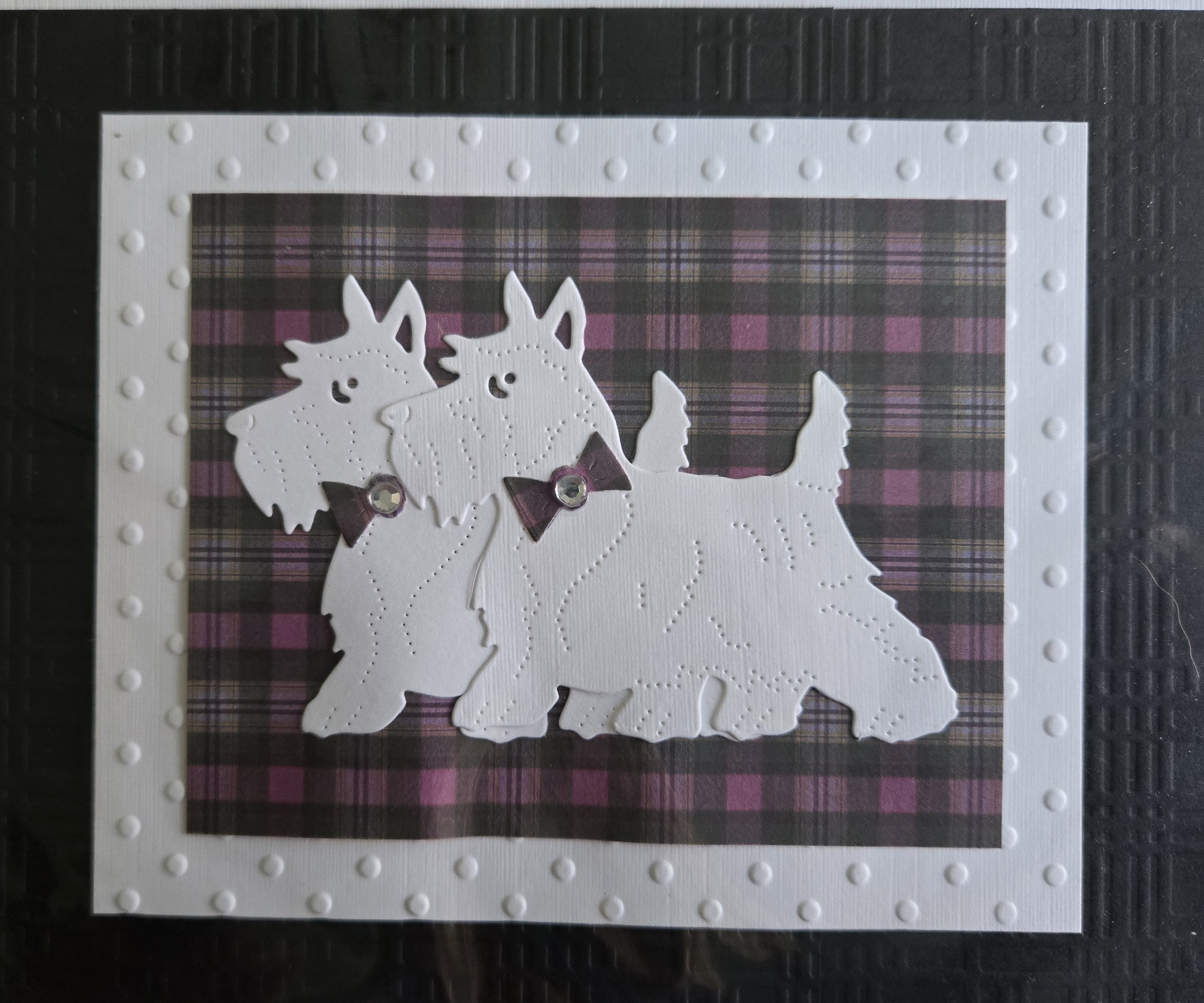 Westies on Purple Tartan Card