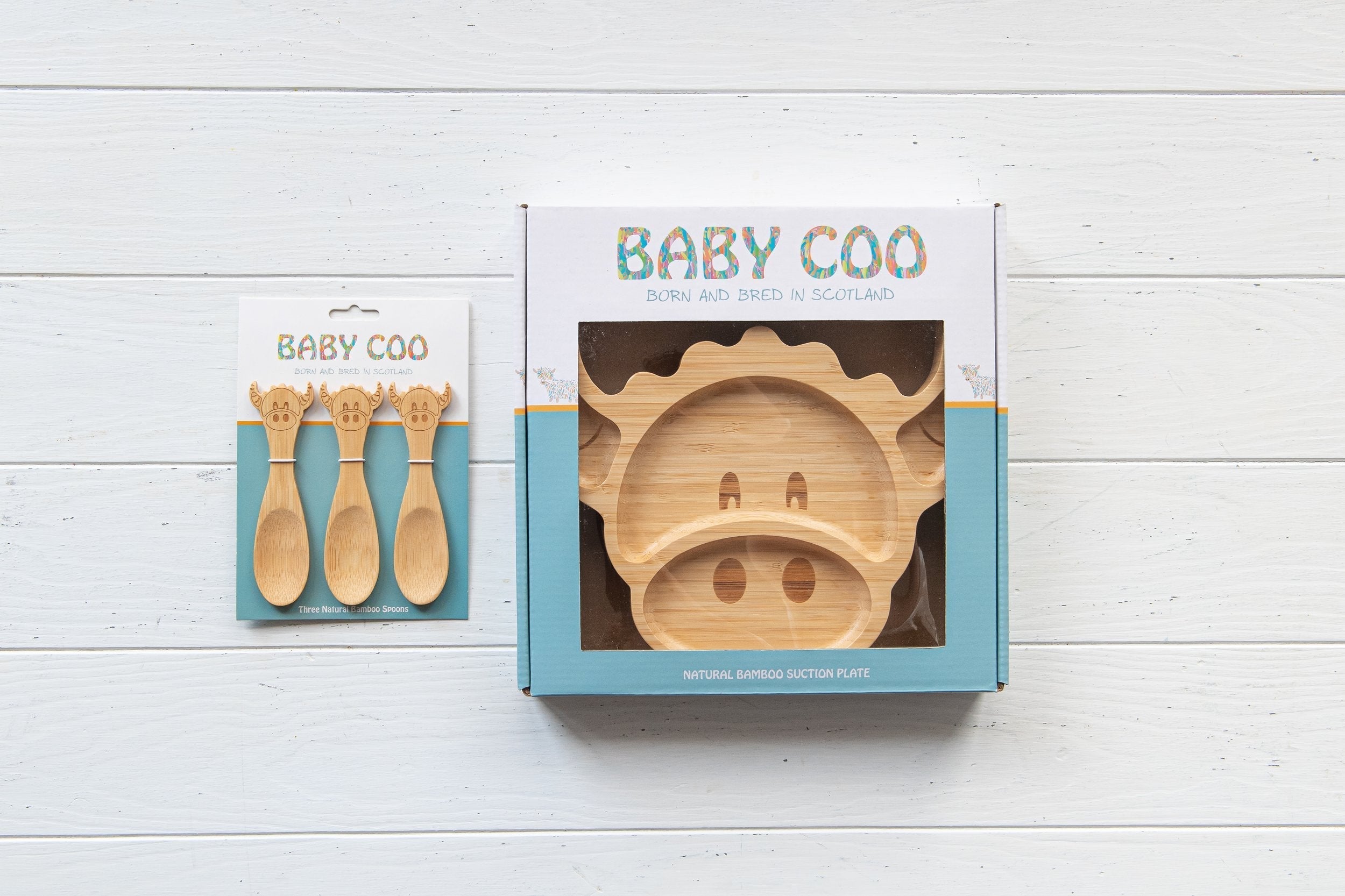 Baby Bamboo Suction Plates Set with Spoons & Fork, Baby Food