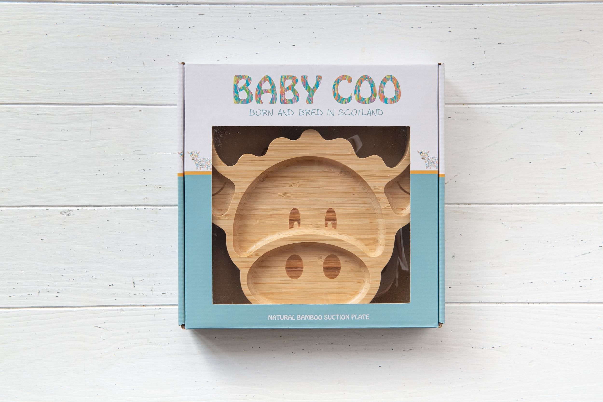 Baby Coo Bamboo Suction Plate | Hairy Coo | Scottish Creations