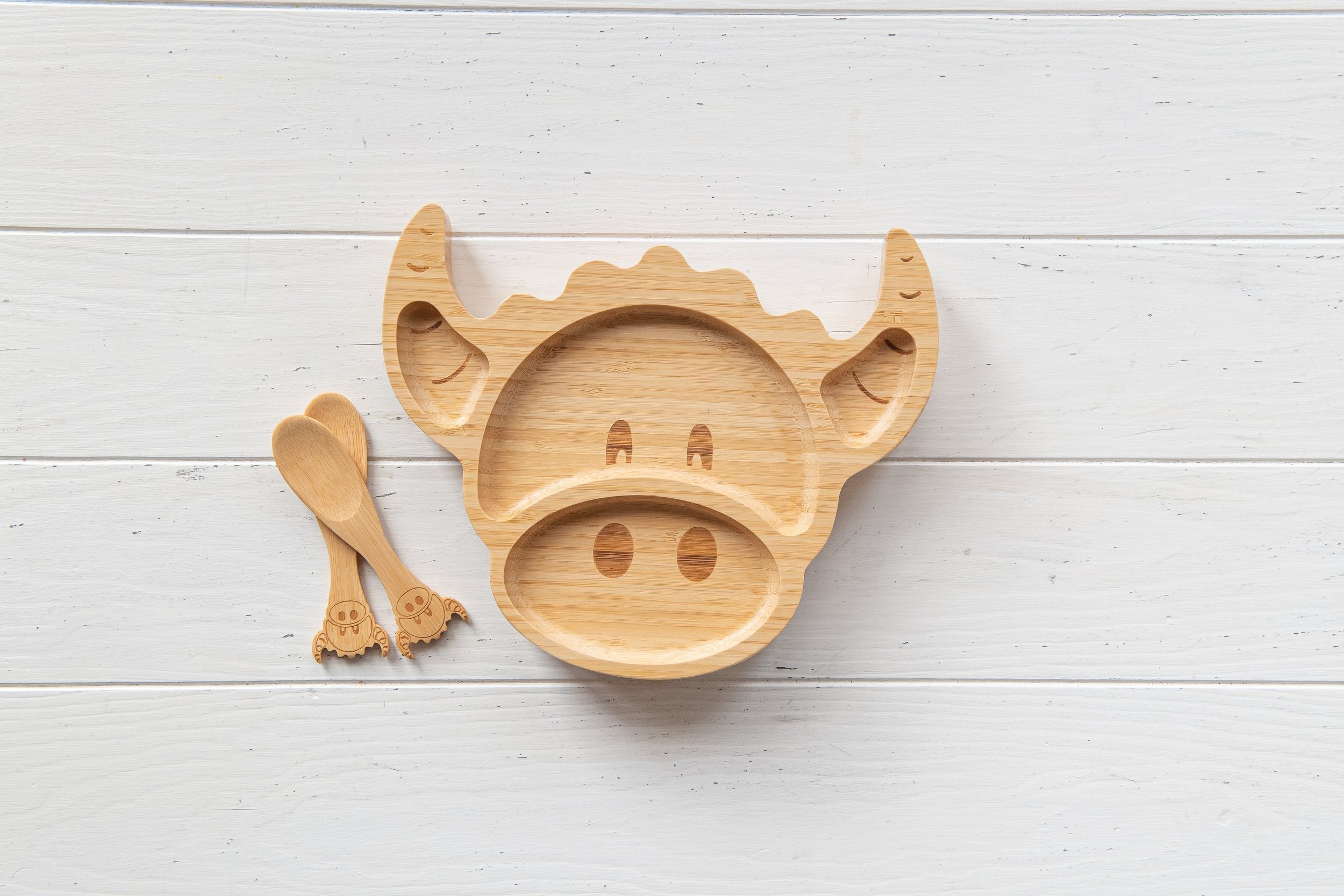 Baby Coo Bamboo Suction Plate | Hairy Coo | Scottish Creations