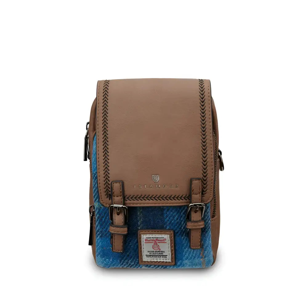 The Baby Jura Crossbody Bag - Blue Tartan - Harris Tweed