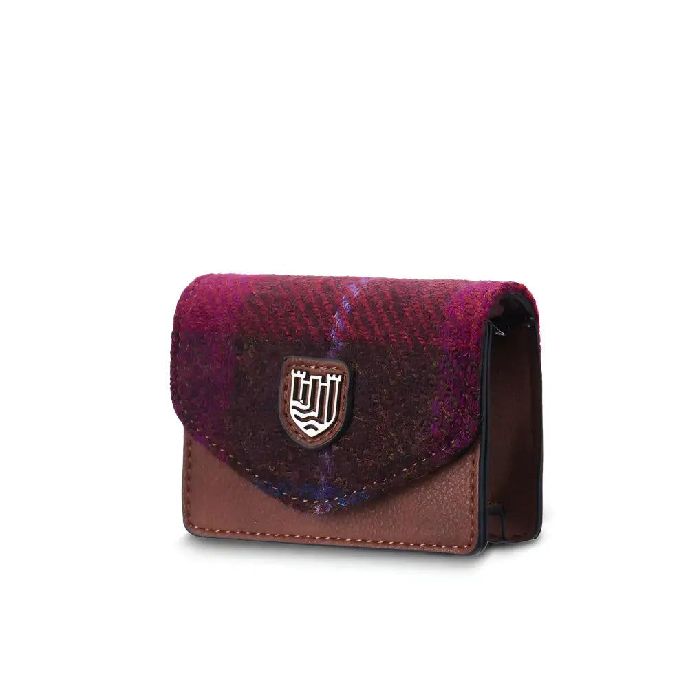Card Case in Harris Tweed - Fuchsia