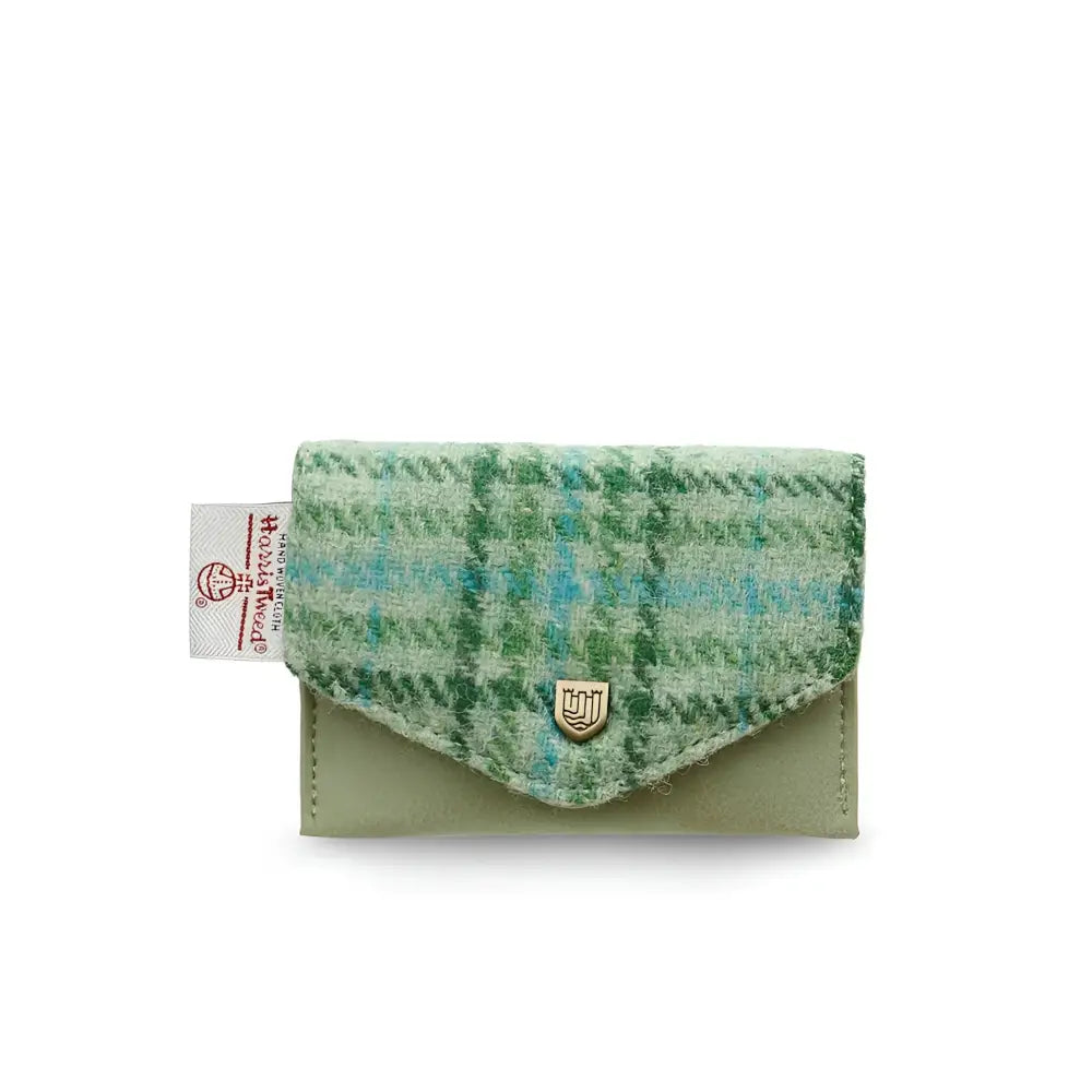 Card Wallet in Harris Tweed - Mint