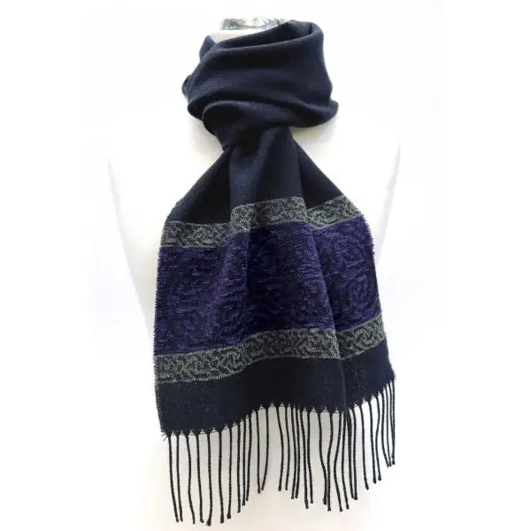 Celtic Alba Thistle Navy Scarf - Cosy Essentials