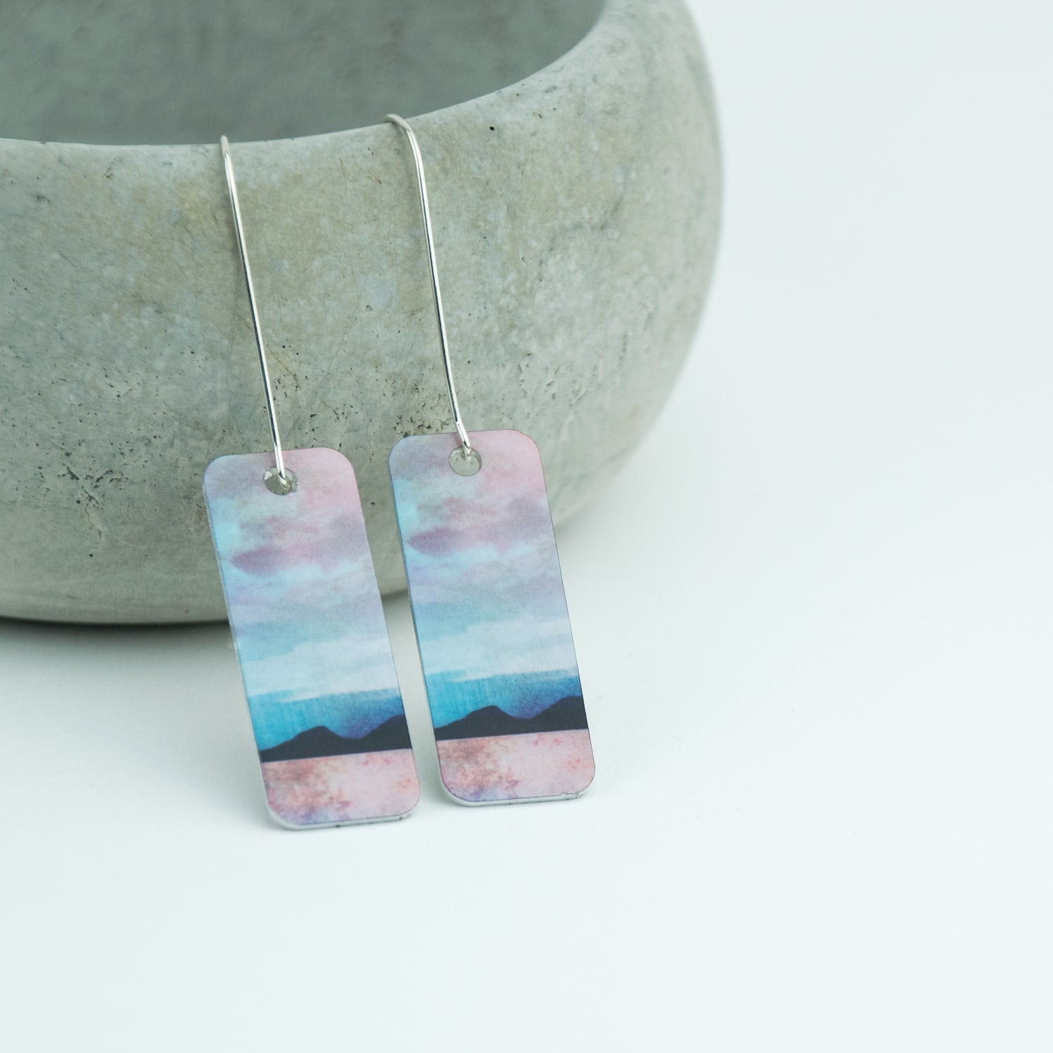 Earrings in Silver and Aluminum - Jura | Cath Waters | Scottish Creations