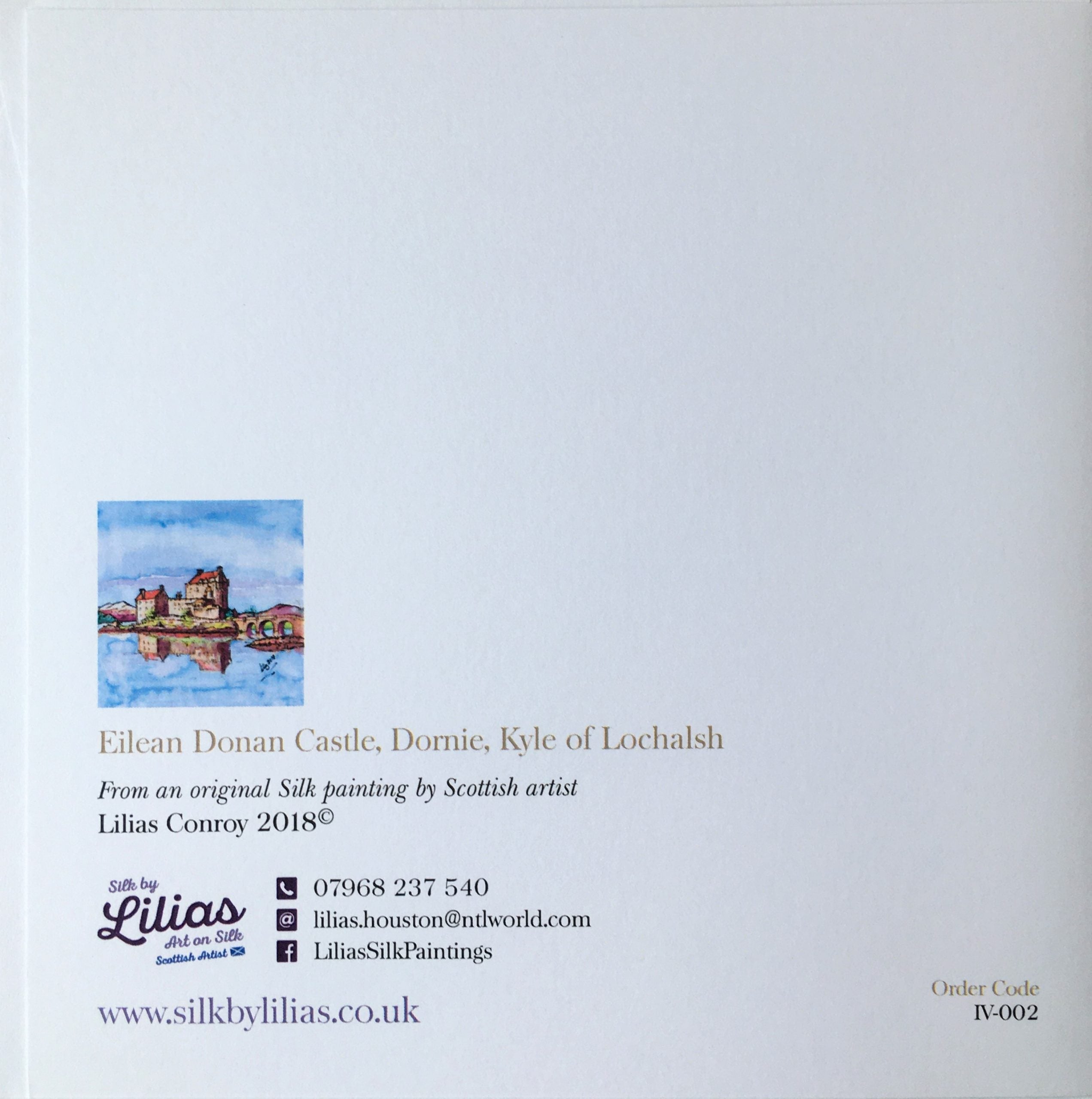 Eilean Donan Castle, Dornie, Kyle of Lochalsh Card | Silk by Lillias | Scottish Creations