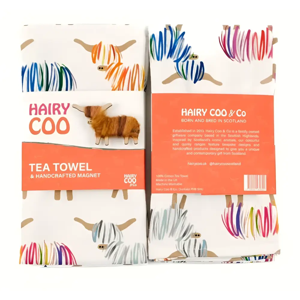 Hairy Coo Tea Towel - Scottish Home