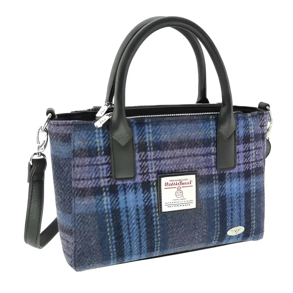 Harris Tweed Brora Bag - Blue and purple #143