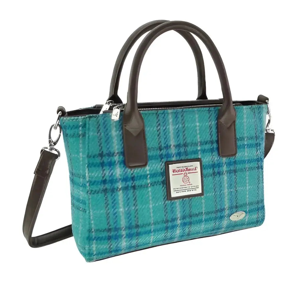 Harris Tweed Brora Bag - Teal and Blue #145